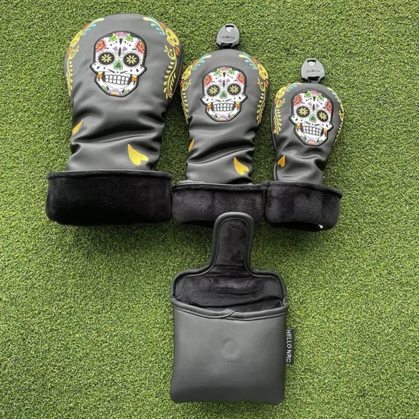 Headcover Dödskalle Svart / Mallet Putter - Bild 3