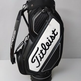 Titleist Midsize Staff Cartbag Jet Black Collection, svart/vit
