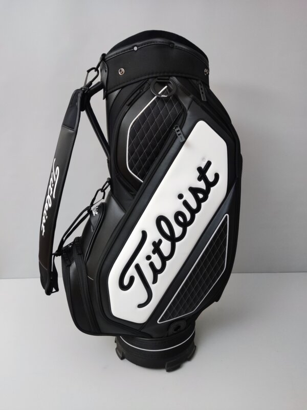 Titleist Midsize Staff Cartbag Jet Black Collection, svart/vit